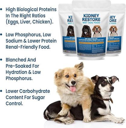 Non-Prescription Kidney Care Dog Food for Renal Support - Low Sodium Diet for Healthy Kidneys, Low Phosphorus Renal Food, Super Nutrients Make This Best Kidney Diet, Freshly Made in USA - 16 Ounce