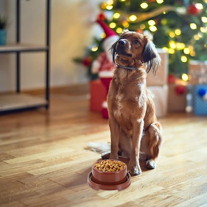 Milisten Pet Food Holder and Dog Bowl Pp Plastic Round Feeding Dish Brown for Puppy Feeding Station and Pet Supply