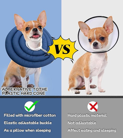 Soft Dog Cones, Recovery Dog Donut Collar After Surgery- Cone of Shame Alternative, Pet Elizabethan E-Collar Anti-Bite Lick Wound Healing Adjustable for Small Large Medium Dogs, XL