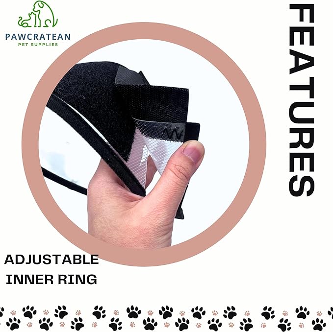 Pet Cone Collar Dog Cat Soft Plastic Recovery Collar Adjustable Comfortable Wounds Protection Small Medium Size Elizabeth Collar (Transparent, Medium)
