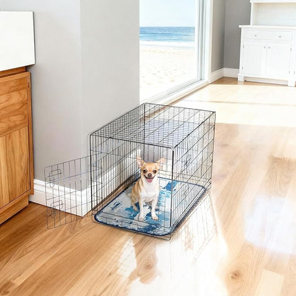 FXW Washable Pee Pads for Dogs, Leak-Proof & Non-Slip, Specifically Designed for 24inch Cages, 17" x 23" Rectangle, Tie-Dye Blue, 2 Packs