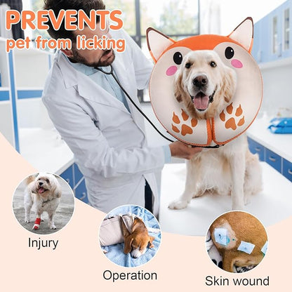 BEAUTYZOO Inflatable Dog Cone Collar Alternative After Surgery, Soft Donut Recovery E-Collar for Large & XL Dogs Girls Boys, Adjustable Pet Neck Cone to Stop Licking Wounds, XL