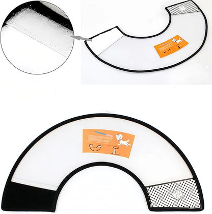 2Pcs Adjustable Dog Recovery Cone, Plastic E-Collar for Cats and Dogs After Surgery, Elizabethan Collar to Prevent Licking and Biting Wounds, for Large Medium Small Pets (White, S)