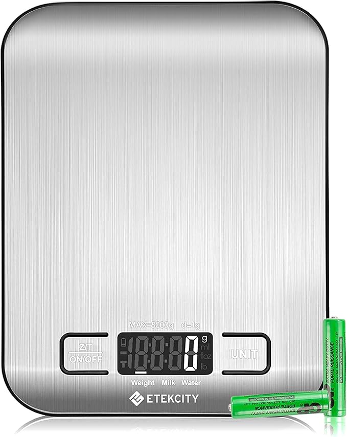 Etekcity Infrared Thermometer Temperature Gun 774 & Food Scale, Digital Kitchen Scale, 304 Stainless Steel, Weight in Grams and Ounces for Baking, Cooking, and Meal Prep, LCD Display, Medium