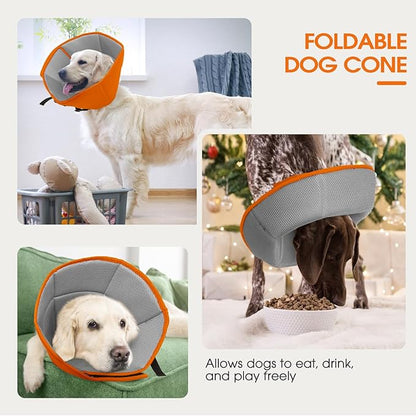 Dog Cone Collar After Surgery, Soft Cone for Small Dogs to Stop Licking, Adjustable Elizabethan Collar for Dogs, Lightweight Breathable Dog Recovery Cones for Wound Healing & Hot Spots