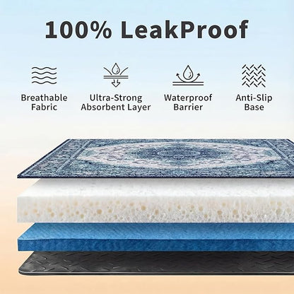 Washable Pee Pads for Dogs, Reusable Puppy Potty Training Pads, Ultra-Absorbent Thick Waterproof Leak-Proof Non-Slip Pads & Mat for Crate, Playpen, Floor, Whelping & Housebreaking , 2 Pack 24"x48"