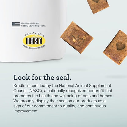 Kradle Bliss Bars for Dogs - Peanut Butter Flavored Calming - GABA L-Theanine - On The Go Packaging - Supports a Calm Demeanor - 6 Bars