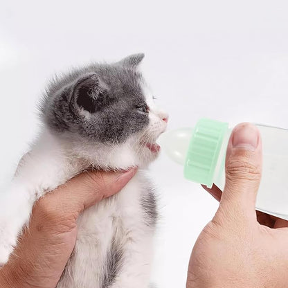 Abaodam Small Kitten Feeding Bottle Set Ergonomic Pet Nursing Feeder for Puppies Cats and Small Animals Lightweight Reusable Milk Container for Newborns and Portable Outdoor Use
