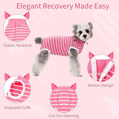 Coppthinktu Dog Surgery Recovery Suit for Dogs Cat Dog Onesie, Dog Recovery Suit Female for Small Medium, Pet Surgical Neuter Post-Surgery Suit E-Collar Alternative Anti Licking Abdominal Wounds