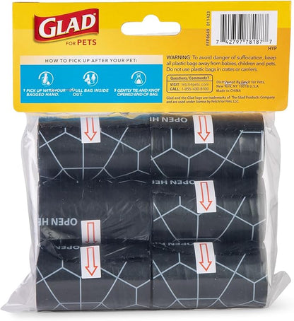 Glad for Pets Extra Large Scented Dog Poop Bags, Heavy Duty Tear-Resistant Pet Waste Pickup Bags with Fresh Scent, Easy-Tie Handles for Walking, Camping, Travel, 90 Count - 24 Pack