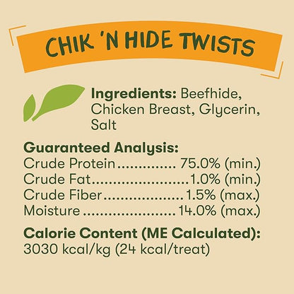 Pet 'n Shape Hide Twists – Chicken Wrapped Rawhide Dog Treats - Small Twist - 2 Pounds