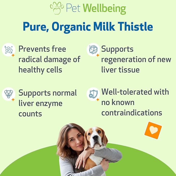 Pet Wellbeing Milk Thistle for Dogs - Organic Milk Thistle, Supports Healthy Liver Function & Detoxification - NASC Certified & Vet-Formulated - 2 oz Liquid