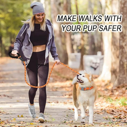 BARKBAY Dog Leashes for Large Dogs Heavy Duty Dog Leash 2 Pack 5 FT with Comfortable Padded Handle Highly Reflective Threads for Medium Large Dogs Walking Training Running (5FT-1/2,Orange+Black)