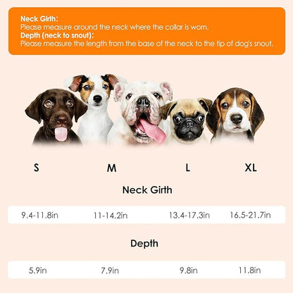 SAWMONG Soft Cone for Dogs – Large Dog Recovery Collar, Adjustable E-Collar to Stop Licking After Surgery (L, Orange)