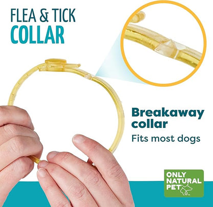 Only Natural Pet EasyDefense Flea & Tick Dog Collar - Canine Flea Control Collars - One Size Fits All - Pet Care That Protects up to 4 Months - for Dogs (Single Collar)