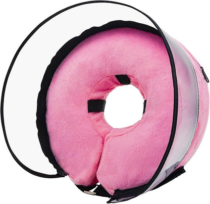 MRSOHRET Dog Cone, Dog Surgery Collar, Inflatable Cones for Small Medium Large Dogs, Pink Recovery Collar, Does not Impede Vision (XL Pink)