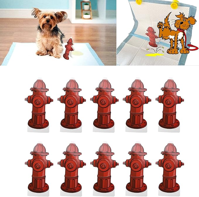 LIZEALUCKY Dog Pee Pad,10Pack Dog Pee Pad Trainer Paper Fire Hydrant Shaped Pet Diaper Pad Guide Pet Potty Guide for Dog Puppy
