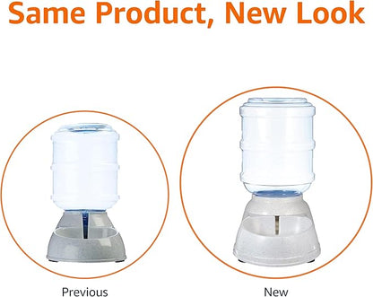 Amazon Basics Gravity Pet Water Dispenser for Cat and Dog, Easy to Clean, 1 Gallon Capacity, Small, Gray