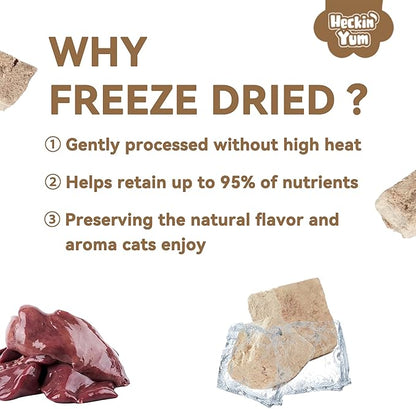 Freeze-Dried Duck Livers Cat Treats 2oz – Single Ingredient, Grain-Free, Gluten-Free, Filler-Free Freeze Dried Food Toppers