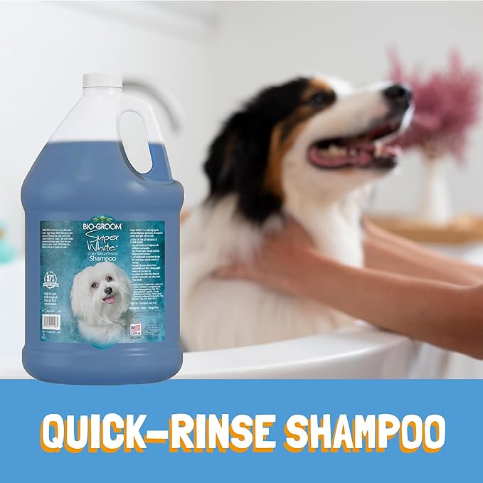 Bio-Groom Super Whitening Dog Shampoo - Whitening Pet Shampoo, Dog Bathing Supplies, Puppy Wash, Grooming Supplies, Cruelty-Free - 1 Gallon