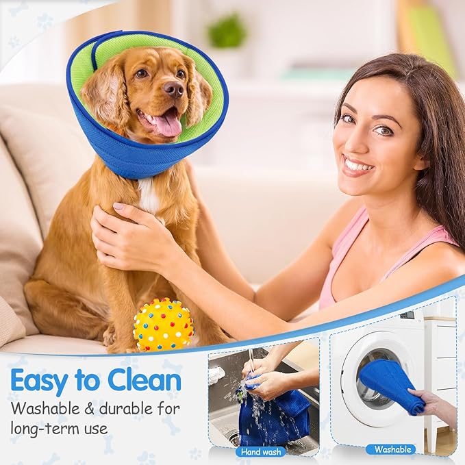 Soft Dog Cone Collar Alternative - Adjustable Comfy Cones for Large/Medium/Small Dogs to Stop Licking After Surgery, Comfortable Fabric Elizabethan Collars, Head Cone of Shame for Neuter Recovery (XL)