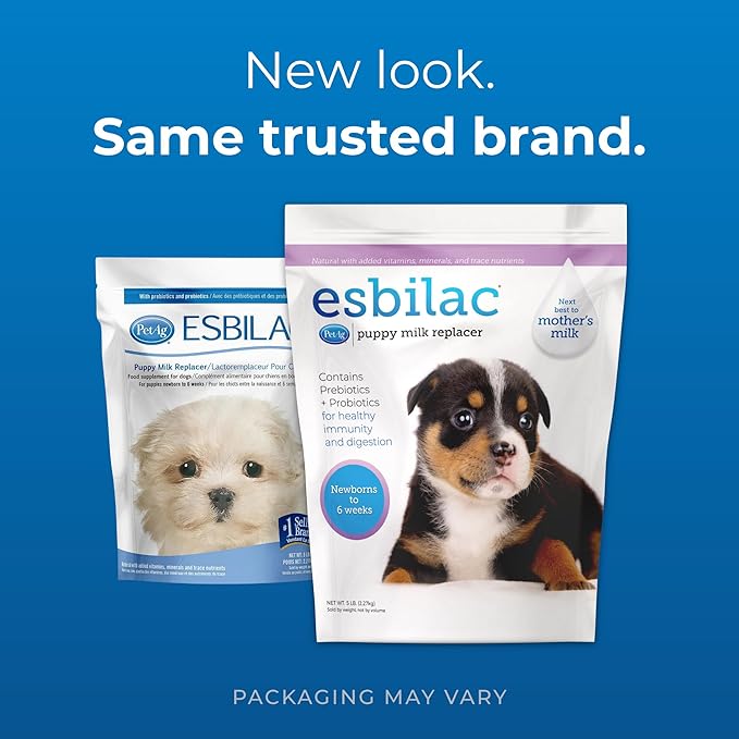 PetAg Esbilac Puppy Milk Replacer Powder - 5 lb - Powdered Puppy Formula with Prebiotics, Probiotics & Vitamins for Puppies Newborn to Six Weeks Old - Easy to Digest