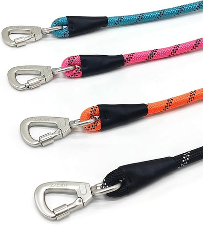 ZALER Short Dog Leash, 26 Inches Rope Traffic Leashes for Dogs, Reflective Dog Lead with O-Ring, Heavy Duty Pet Leash for Large and Medium Dogs (26'' Red)