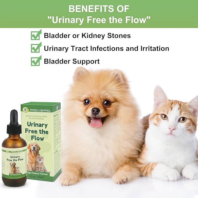 Dog & Cat Bladder Crystals Treatment or Stone, Bladder Kidney Stones Dissolver for Pet, Cat Dog Urinary Tract Supplements for Kidney and Bladder Stones, Urinary Free The Flow, 2 fl oz (59ml)