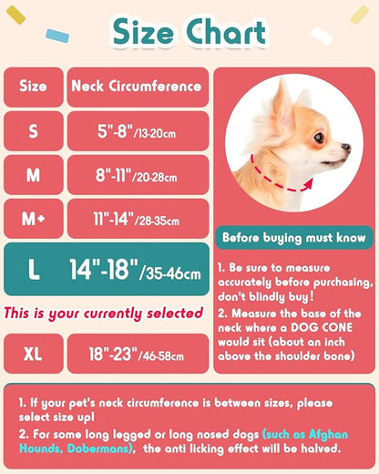 Inflatable Dog Pillow Cone Collar After Surgery, Donut Soft Neck Cone for Husky Border Collie Large Dogs, etc, Recovery E Collar to Stop Pink Donut