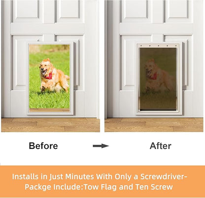 2 Pack Large Dog Door Replacement Flaps with Screws, Compatible with PetSafe Freedom Doggie Doors PAC11-11039,Pet Door Replacement Flap Measures 10 1/8" X 16 7/8", Flexible, Durable, BPA-Free
