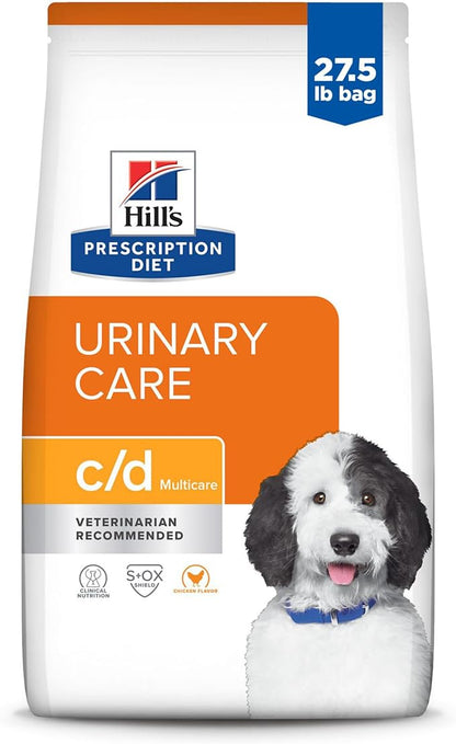 Hill's Prescription Diet c/d Multicare Urinary Care Dry Dog Food, Chicken, 27.5 lb. Bag