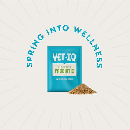 VetIQ Probiotic Powder for Dogs, Treats Diarrhea, Digestive Issues, Food Sensitivity, Chicken Flavored, Single-Serve Packets, 30 Count