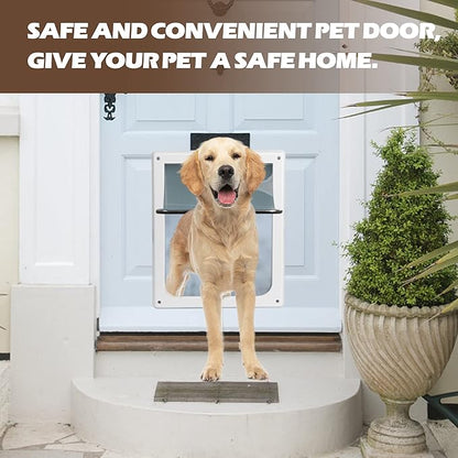 Doggie Dog Flap Interior Sliding Door Wall 2 Ways Locking Entry Pet Glass Door with Transparent Flap