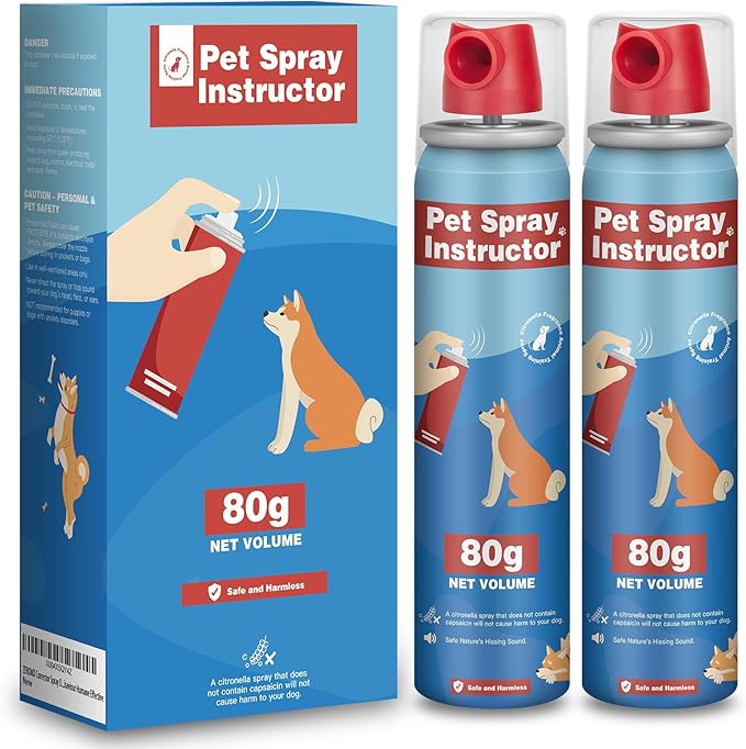 Corrector Spray Dog Trainer - 80ml 2 Pack Professional Dog Corrector Spray for Stops Barking, Jumping, Aggression & Unwanted Behaviors, Safe, Humane & Effective