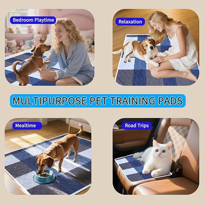 Washable Pee Pads for Dogs with 4-Layer Integrated Waterproof Design, Reusable Super Absorbent Non-Slip Puppy Pads for Crate Training, Home Floor Protection , 28‘’×35‘’ Pack of 2