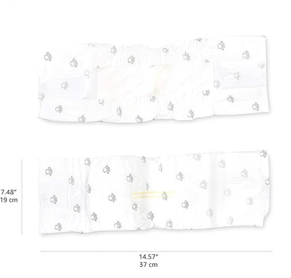 Amazon Basics Super Absorbent Male Dog Diapers, Leak-Proof Disposable Wrap with Wetness Indicator, Secure Fit, Breathable, X-Small, 30 Count