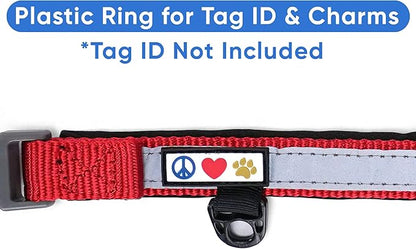 Pawtitas Lumberjack Padded Martingale Collar for Dogs | Soft Neoprene Dog Collar for Your pet's Comfort Made with Reflective Band for Maximum Visibility | Fits Small and Large Pets - Large Red