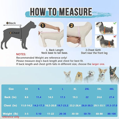 Lukovee Recovery Suit for Dogs, Zipper-On Onesie for Female Male Dog, Abdominal Wounds Cone E-Collar Alternative, Prevent Licking Spay (L, Dark Blue)