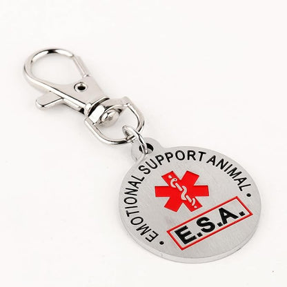 Service Dog and Emotional Support Animal ESA Collar with Metal Collar Tag (Support Dog (Collar and tag), M)
