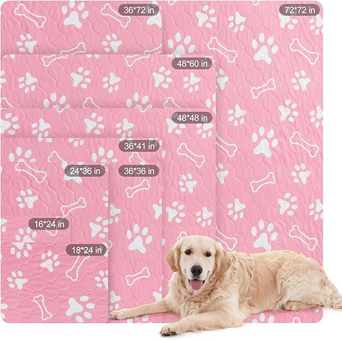 BEAUTYZOO 8 Pack Washable Pee Pads for Dogs, Reusable Puppy Pads for Potty Training, Waterproof Super Absorbent Wee Wee Pads for Dogs Non-Slip, Pet Whelping Mats Playpen Dog Crate Floors, 18'' x 24"