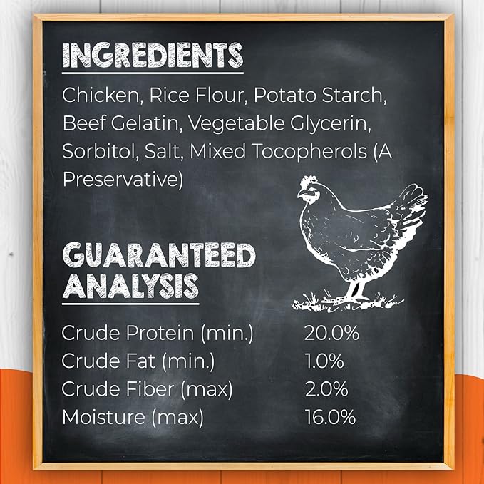 Canine Naturals Chicken Recipe Chew - Rawhide Free Dog Treats - Made From USA Raised Chicken - All-Natural and Easily Digestible - 10 Count of 5 Inch Stick