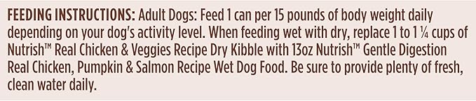 Nutrish Gentle Digestion Premium Paté Wet Dog Food,Real Chicken,Pumpkin & Salmon Recipe,13 oz. Can,(Rachael Ray),(Pack of 24)