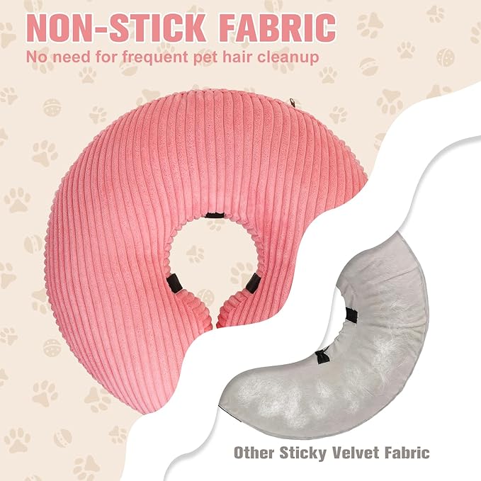 BINGPET Inflatable Dog Cone Collar Alternative After Surgery,Soft Recovery Cone for Dogs to Stop Licking, Blow up Protective Neck Donut ECollars Adjustable for Large Medium Small Puppy Pet, Pink XL
