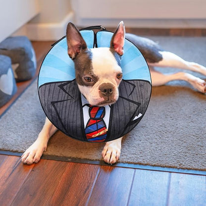 BEAUTYZOO Inflatable Dog Cone Collar, Recovery Dog Cone After Surgery, Adjustable Blow up Dogs Donut Collar, Pet Recovery Collar for Dogs,Black L