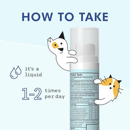 Dr. Mercola Bark & Whiskers Ubiquinol Liquid Pump for Dogs & Cats, 1.45 Fl. Oz. (43 mL), 149 Pumps, Supports Healthy Immune Function, Veterinarian Formulated, Non-GMO