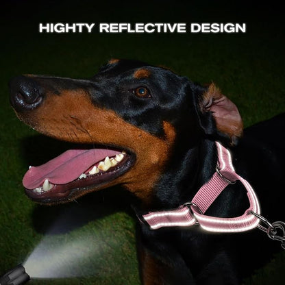 Joytale Martingale Collar for Dogs, Reflective Heavy Duty for Safety, Quick Release Buckle, Adjustable Nylon Collars for Small Dogs Walking Training, Pink, S