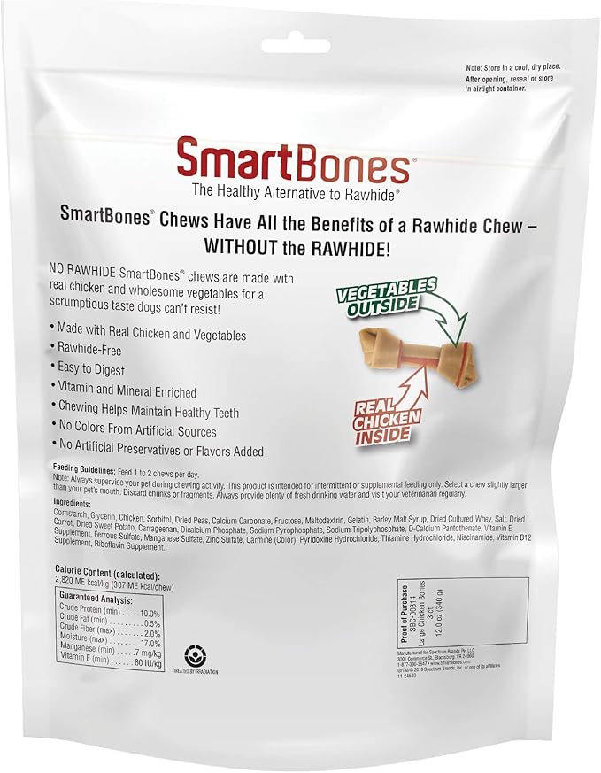 SmartBones With Real Chicken Large Chews, Treat Your Dog To a Rawhide-Free Chews For Dogs, 3 Count
