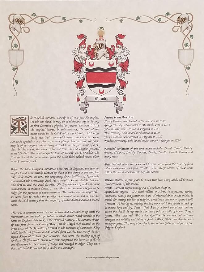 Mr Sweets Van Wormer Coat of Arms, Crest & History 8.5x11 Print - Name Meaning, Genealogy, Family Tree Aid, Ancestry, Ancestors, Namesakes - Surname Origin: Dutch Holland The Netherlands