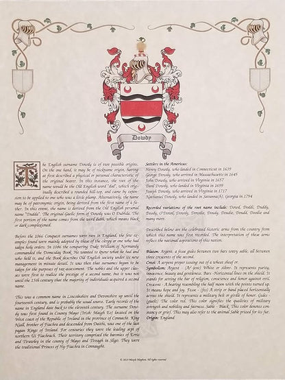 Mr Sweets Van Wormer Coat of Arms, Crest & History 8.5x11 Print - Name Meaning, Genealogy, Family Tree Aid, Ancestry, Ancestors, Namesakes - Surname Origin: Dutch Holland The Netherlands