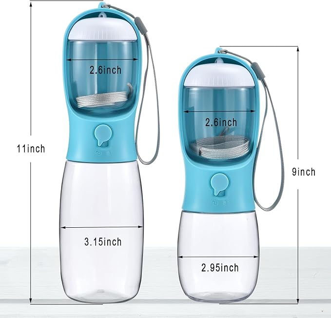 Cibaabo Dog Water Bottle with Food Container, Travel Puppy Water Bowl, Portable Pet Dispenser, Dog Stuff Accessories Items, Puppy Essentials Necessities for Yorkie Chihuahua Cat Walking and Hiking